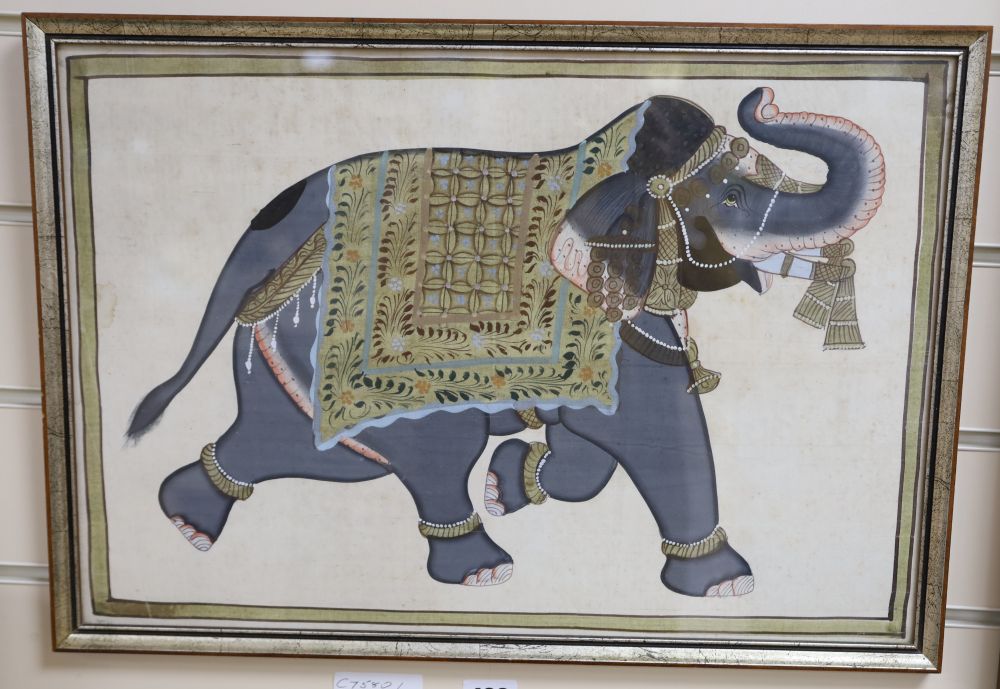 An Indian painting of an elephant, 31 x 46cm